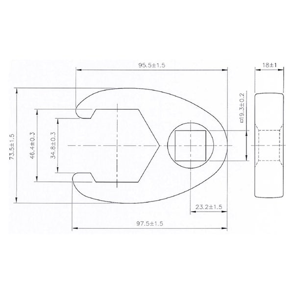 BGS Hahnenfußschlüssel Antrieb Innenvierkant 20 mm (3/4) SW 46 mm - 1759-46