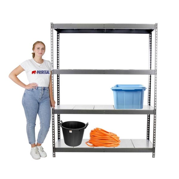 PROREGAL Schwerlastregal Metal Beast Four HxBxT 200 x 150 x 90 cm Fachlast 600 kg Grau