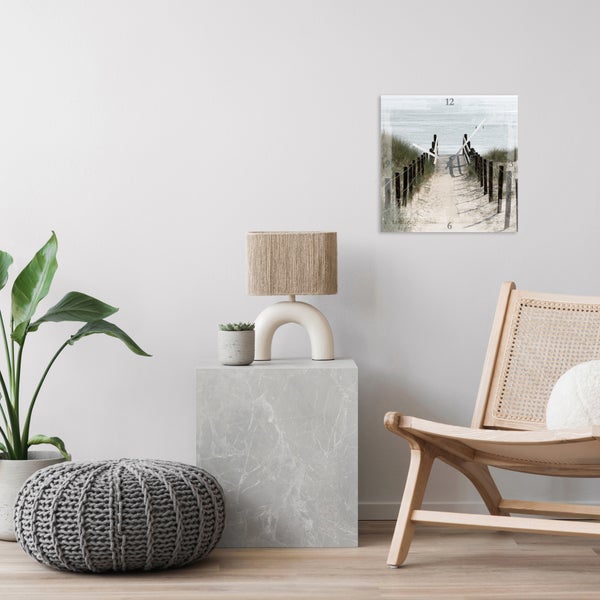 Wanduhr | Uhr | Steg | Sylt | Urlaub | Strand | Meer | Acrylglas | CL0281 30x30cm