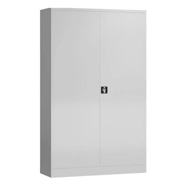 PROREGAL Stahlschrank Bee 7 Fachböden HxBxT 195 x 120 x 42 cm Pulverbeschichtetes Fachbodenmaterial Weiß & Weiß