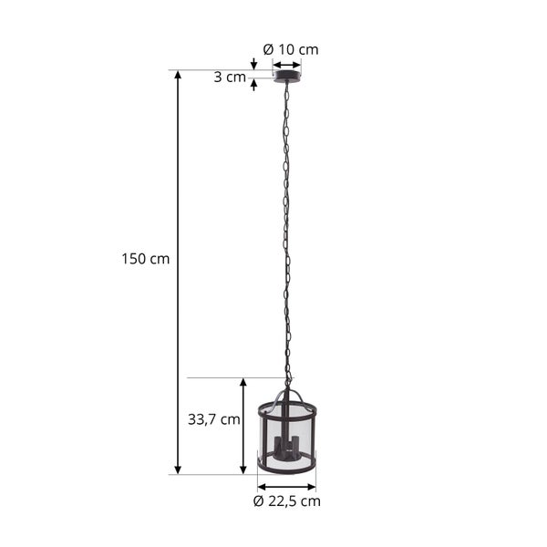 Lucande Pendelleuchte Eryk (Vintage, Industriell) in Schwarz aus Metall (3 flammig E14) - Deckenlampe Esstischlampe Hängelampe Hängeleuchte Wohnzimmerleuchte