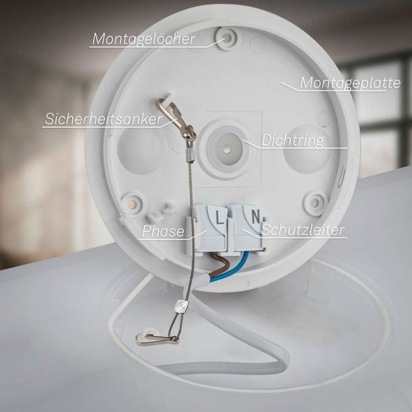 LED Deckenleuchte - 22W, 3000 lm, On/Off, Backlighteffekt, neutralweiß, IP20, weiß