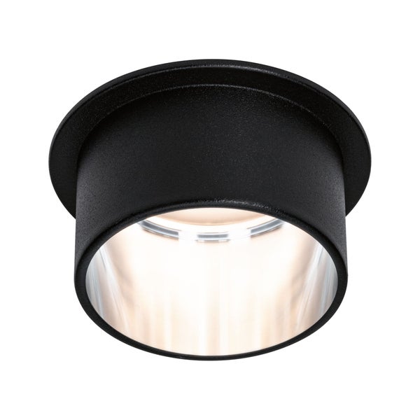 LED Einbauleuchte 3-Step-Dim Gil Coin IP44 rund 68mm Coin 6W 470lm 230V dimmbar 2700K Schwarz matt, Eisen gebürstet