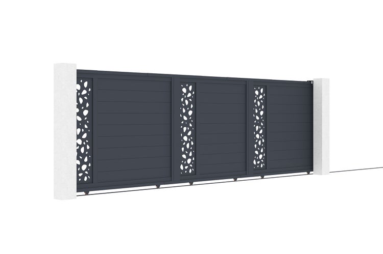 Schiebetor 5m SUNNY H.160 graues Aluminium