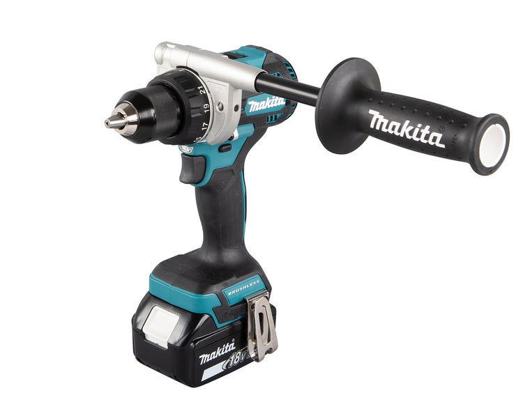 Makita Akku-Bohrmaschine mit Zusatzhandgriff