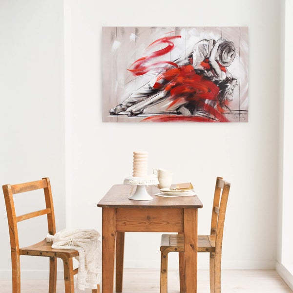 Handgemaltes Gemälde Acrylfarbe 90x60cm Rot