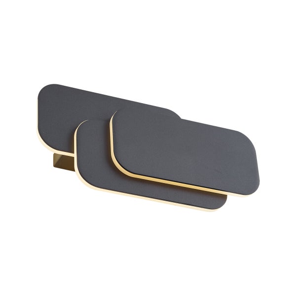 Graue LED Wandleuchte mit abgerundeten Formen