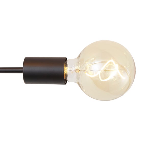 LED Filament Globe Lampe mit E27 Fassung in schwarzer Ausführung