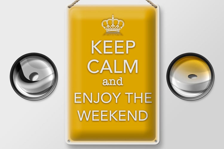 Blechschild Spruch 20x30cm Keep Calm and enjoy the weekend