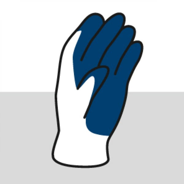 Arbeitshandschuh mit beschichteter Handinnenfläche für besseren Schutz und Griff