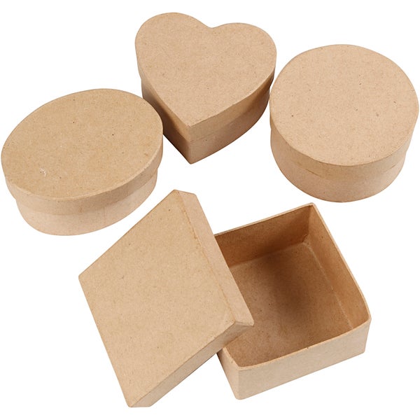 Creativ Company  Mittelgroße Schachteln, H 5 cm, D 10-12 cm, 4 Stk