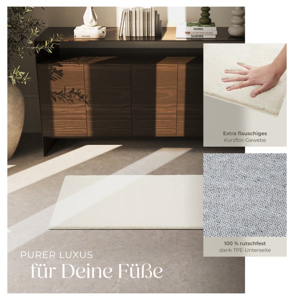 Kurzflorteppich tectake rutschfeste Unterseite verschiedene Größen und Farben 60 x 110 cm