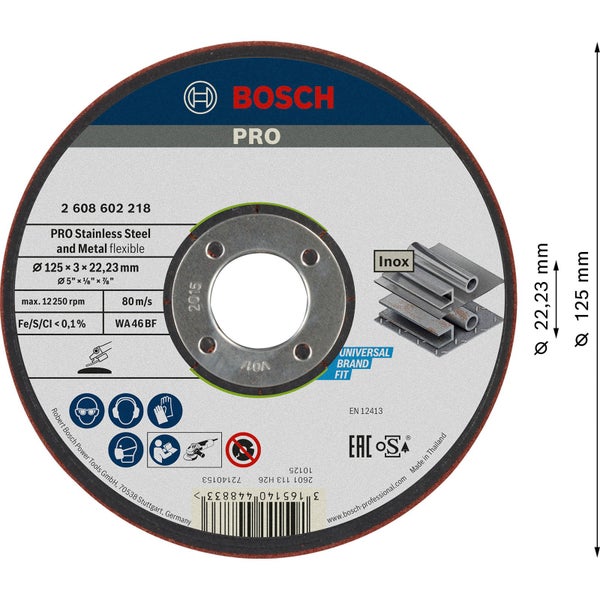 Bosch PRO Semi-Flexible Schleifscheibe 125 x 3 x 22,23 mm - 2608602218