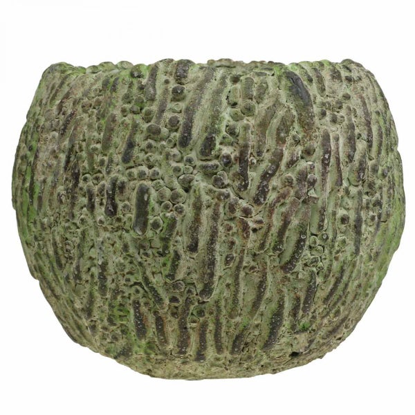 Runder Pflanztopf mit rauer Oberfläche