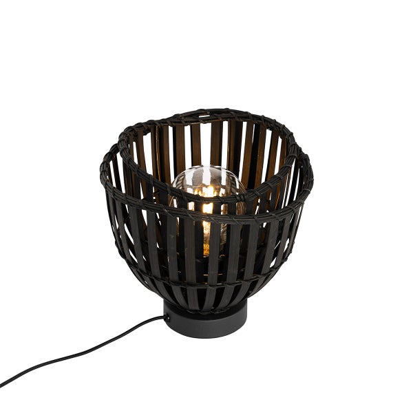 Tischleuchte mit Bambusschirm und Leuchtmittel