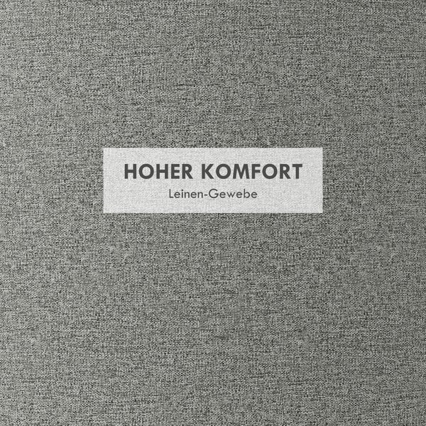 HOMCOM Sitzhocker mit Stauraum Hocker mit Klappdeckel, Runder Fußhocker Sitzwürfel Aufbewahrungsbox Polsterhocker, Leinenoptik 56 x 42 x 42 cm Grau