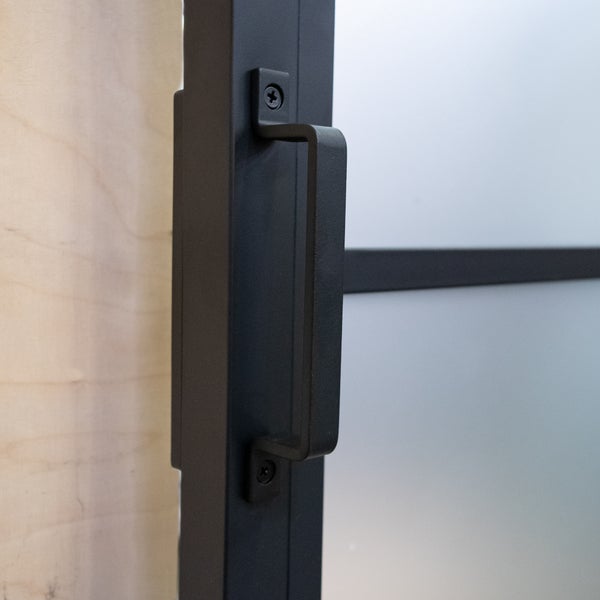 Glasschiebetür Komplettset Loftstyle offene Laufschiene 900x2150mm satiniert beidseitiger Softclose