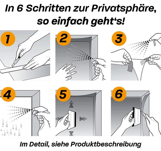 Hinrichs UV Fensterfolie Selbsthaftend - 90 x 200 cm Folie Fenster Sichtschutz Matt