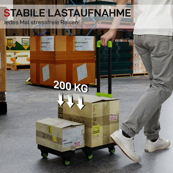 Lastenroller mit einer maximalen Traglast von 200 Kilogramm im Einsatz in einem Lager