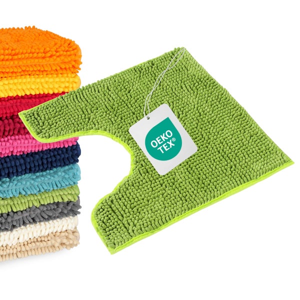 Badematte mit Ausschnitt für die Toilette aus weicher Chenille mit OEKO-TEX Zertifikat.