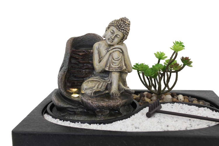 Zimmerbrunnen Tischbrunnen Zen Garten ZenGarden Buddha Led 10992