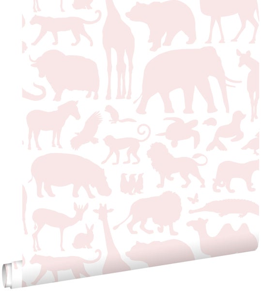 ESTAhome Tapete Tiere Hellrosa - 53 cm x 10.05 m - 139052