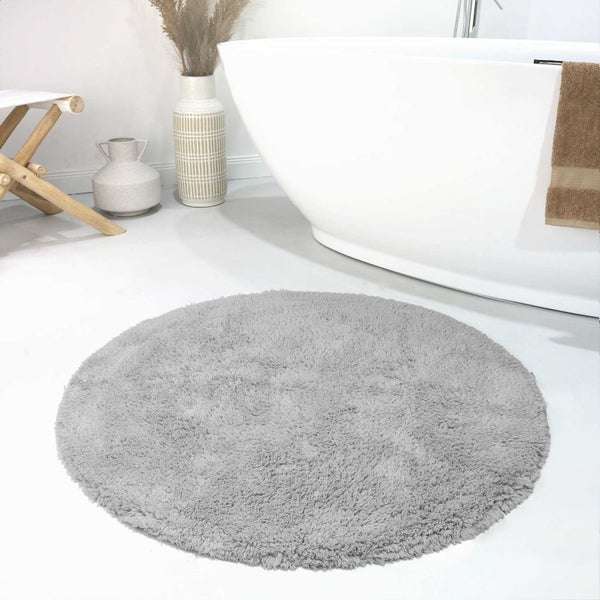 Badteppich Hellgrau Ole WECONhome Basics 90 cm rund