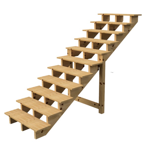 Holztreppe mit zehn Stufen für den Aussenbereich