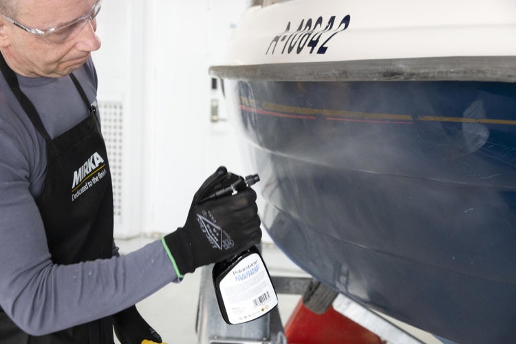 Mirka Polarshine Marine Oberflächenschutz-Set / Polarshine Final Finish Reinigungsmittel 500 ml, Polarshine Marine Shield Keramikbeschichtung 250 ml, Schwamm, Mikrofasertücher & Schutzhandschuhe