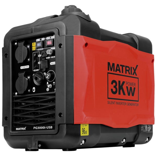 Inverter Stromerzeuger Matrix PG 3000i-USB – Benzin, 3300 Watt, leise, tragbar