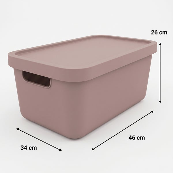 Kunststoff Aufbewahrungsbox mit Deckel 46 Zentimeter mal 34 Zentimeter mal 26 Zentimeter