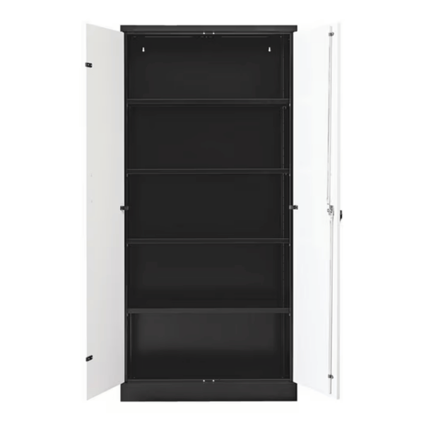 PROREGAL Aktenschrank Beetle 4 Fachböden HxBxT 195 x 92 x 42 cm Schwarz & Weiß