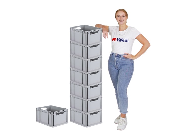 PROREGAL Spar Set 8x Eurobox Nextgen Economy Griffe Offen HxBxT 22 x 30 x 40 cm 20 Liter Eurobehälter Transportbox Transportbehälter