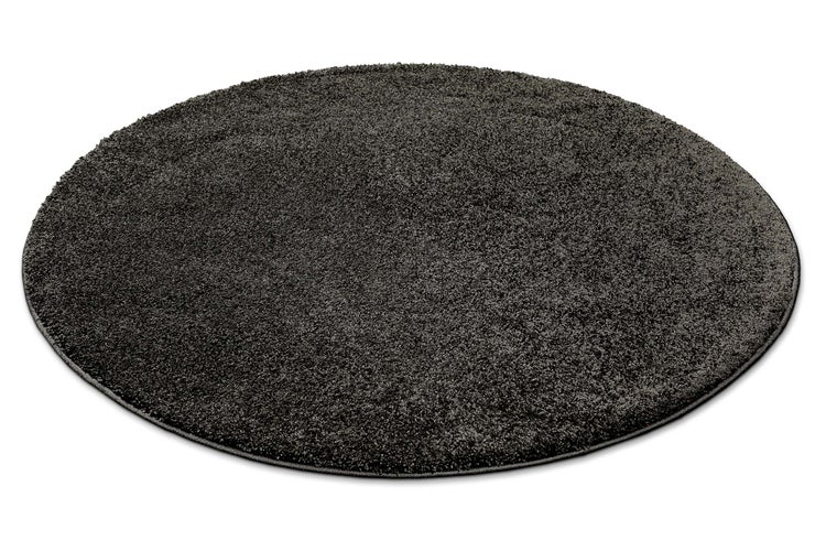Kurzflorteppich Rund Anthrazit Wogh WECONhome 200 cm rund