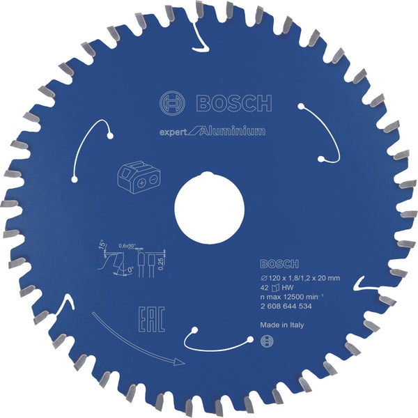 Bosch Kreissägeblatt Expert for Aluminium für Akku-Handkreissägen 120 x 1,8 / 1,2 x 20 42 Zähne - 2608644534