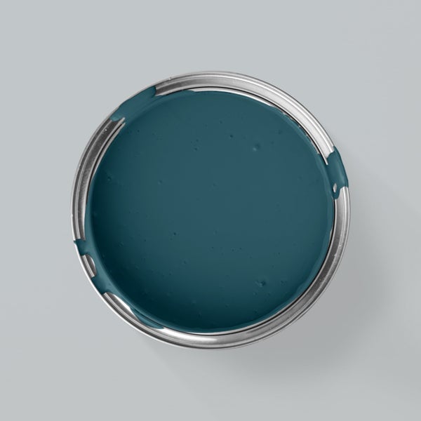 MissPompadour extramatte Wandfarbe 2.5L Dunkelblau mit Grün - sehr hohe Deckkraft - geruchsneutrale, spritzfreie Farbe - atmungsaktive, wasserbasierte Innenfarbe/Deckenfarbe - Die Wertvolle