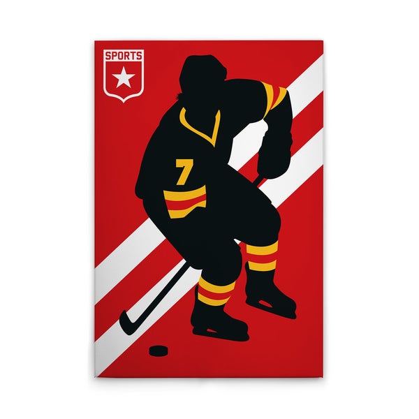 Poster mit Eishockey-Spieler Silhouette