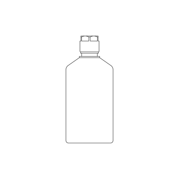 Umrisszeichnung einer Flasche mit Verschluss.
