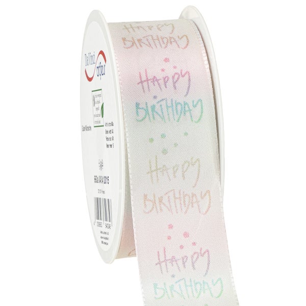 Geschenkbandrolle mit Happy Birthday Schriftzug