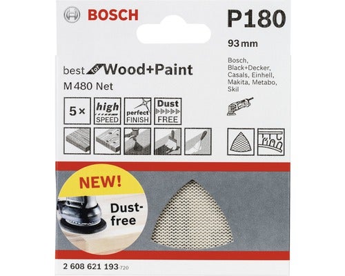 Netzschleifblatt M480 Best for Wood and Paint, 5er-Pack 93mm, K180