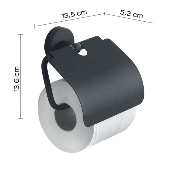Schwarzer Toilettenpapierhalter + Deckel | Violetta