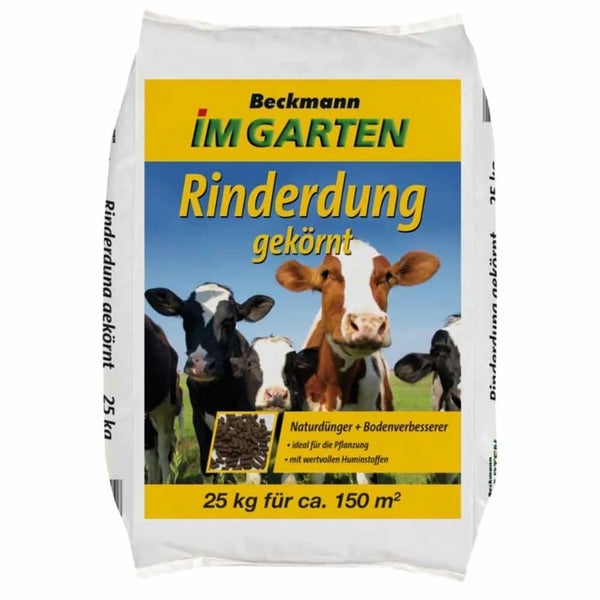 Beckmann Rinderdung gekörnt Naturdünger 25 Kilogramm Sack für 150 Quadratmeter