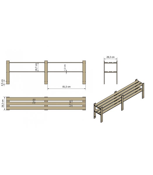 PROREGAL Holzregal Pinepeak HxBxT 50 x 170 x 28 cm 2 Fachboden 1,2 cm Dickes Kiefernholz Braun