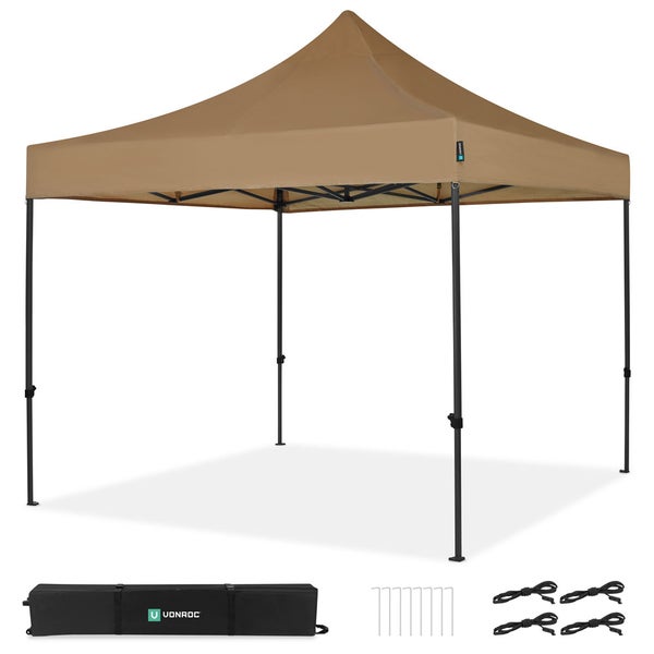 VONROC Pavillon 3x3m wasserdicht stabil - Partyzelt EasyUp System [3Min Aufbau] Popup Faltpavillon modular erweiterbar als Festival Zelt, Gartenpavillon