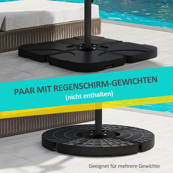 Outsunny Schirmständer, 100 x 100 x 75 cm, Metall, Schwarz