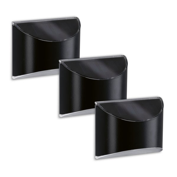 Set Solar LED Wegeleuchte Elliot 3er-Set IP44 3000K 3x5lm Anthrazit