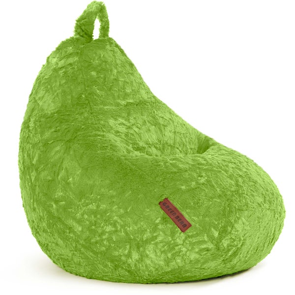 Green Bean Plüsch Sitzsack 45x45x60cm - Indoor Sitzkissen mit 120L EPS Perlen Füllung Kuschelig Waschbar - Bean Bag Bodenkissen Lounge Chair Sitzhocker - Grün