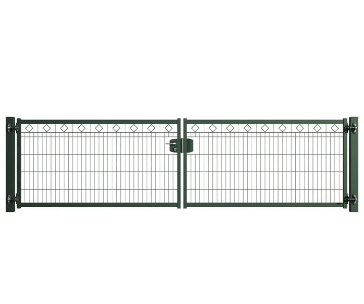 Doppeltor aus Metall mit Schloss