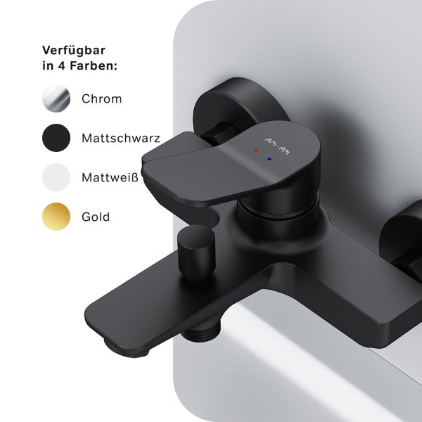 Schwarze Badarmatur zur Wandmontage