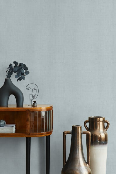 Tapete Blau Vliestapete Struktur Modern für Schlafzimmer Wohnzimmer oder Küche Made in Germany 10,05 x 0,53m